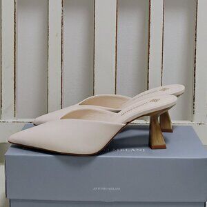 New Antonio Melanie Lucile Mule Heels Sweet Cream 7.5